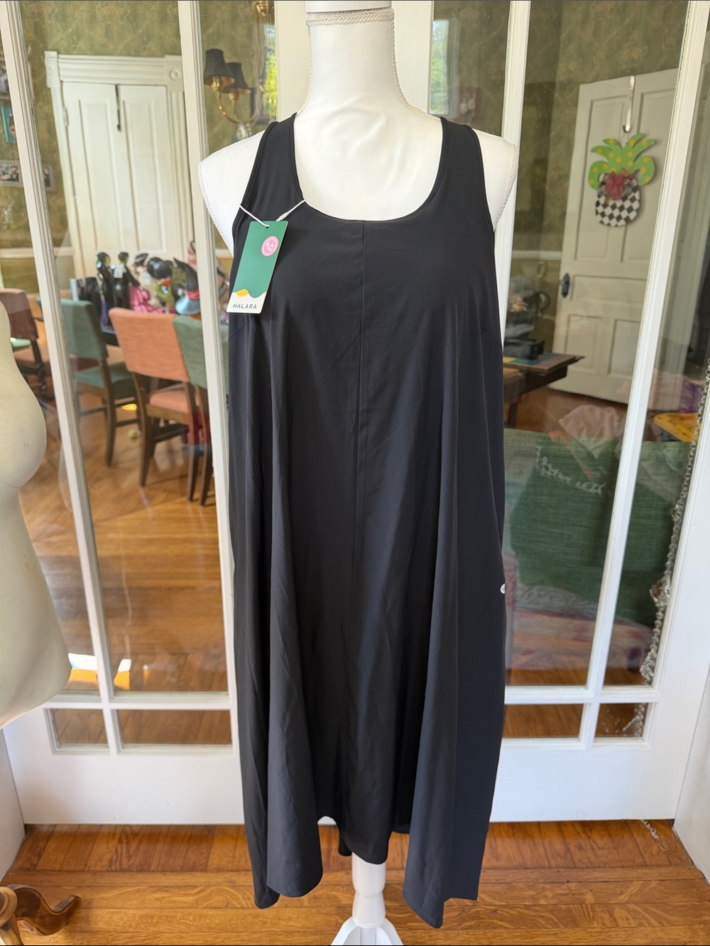 HALARA Black Sleeveless Asymmetrical Tank Dress